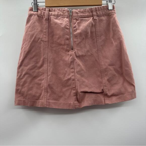 Forever21 Maeve Pink Lace Up Front Mini Skirt Size M - Picture 2 of 6